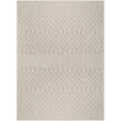 Pemberly Row Modern / Contemporary 9'x12' Fabric Light Grey Area Rug