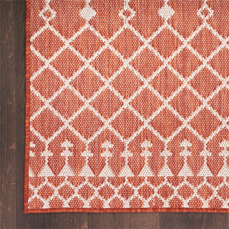 Pemberly Row Modern / Contemporary 6'x9' Fabric Terracotta Area Rug