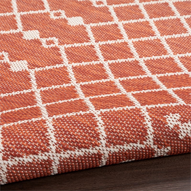 Pemberly Row Modern / Contemporary 6'x9' Fabric Terracotta Area Rug