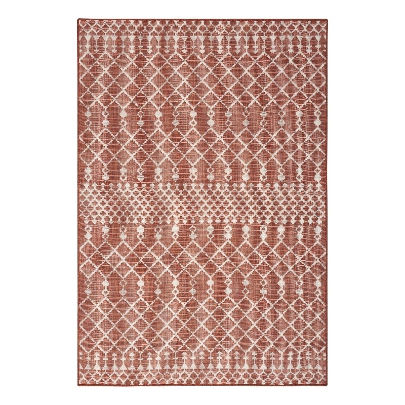 Pemberly Row Modern / Contemporary 6'x9' Fabric Terracotta Area Rug
