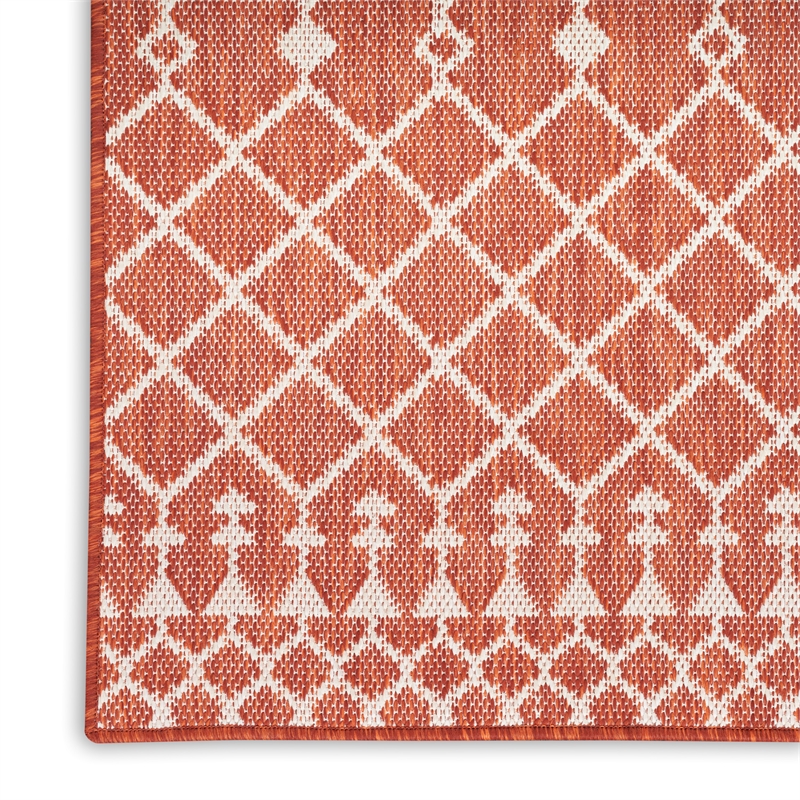 Pemberly Row Modern / Contemporary 9'x12' Fabric Terracotta Area Rug