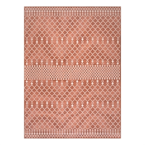 Pemberly Row Modern / Contemporary 9'x12' Fabric Terracotta Area Rug