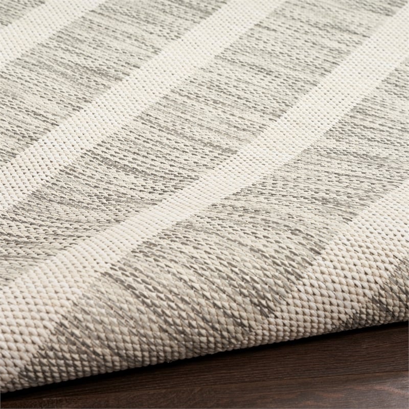 Pemberly Row Modern / Contemporary 9'x12' Fabric Grey Ivory Area Rug