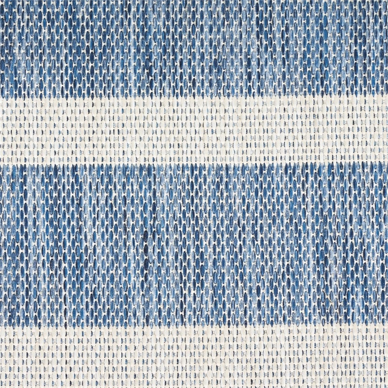 Pemberly Row Modern / Contemporary 9'x12' Fabric Navy Ivory Area Rug