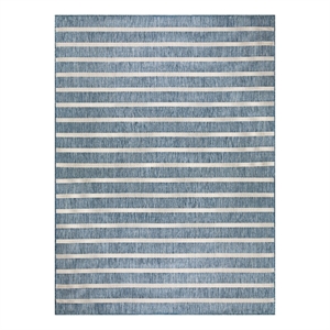 Pemberly Row Modern / Contemporary 9'x12' Fabric Navy Ivory Area Rug