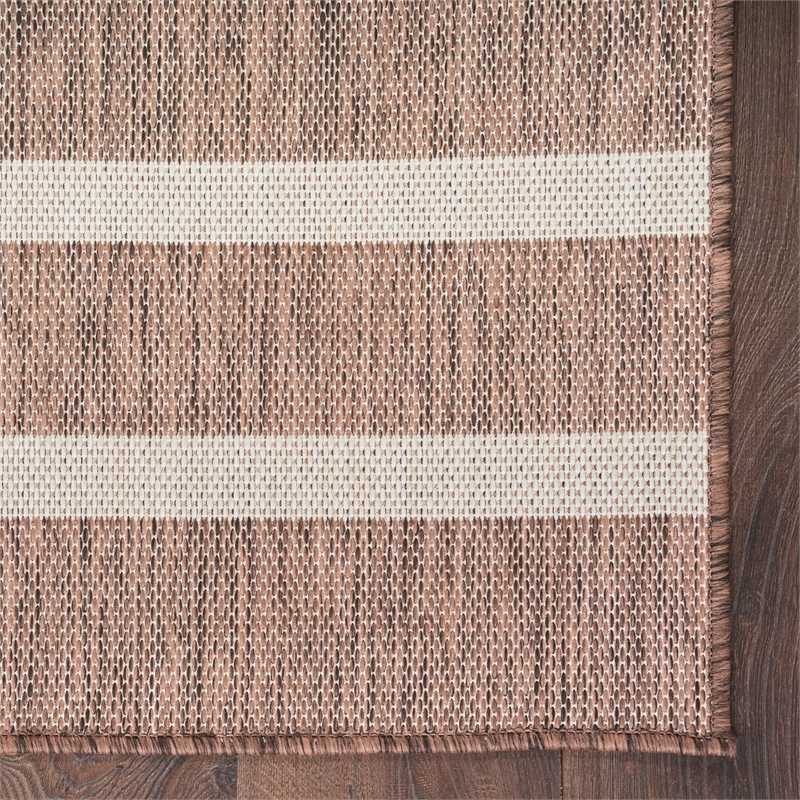 Pemberly Row Contemporary 9'x12' Fabric Natural Ivory Area Rug