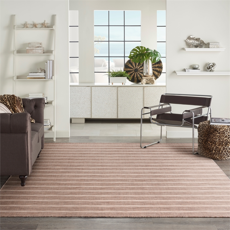 Pemberly Row Contemporary 9'x12' Fabric Natural Ivory Area Rug