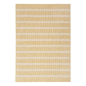 Pemberly Row Modern / Contemporary 6'x9' Fabric Yelow Ivory Area Rug
