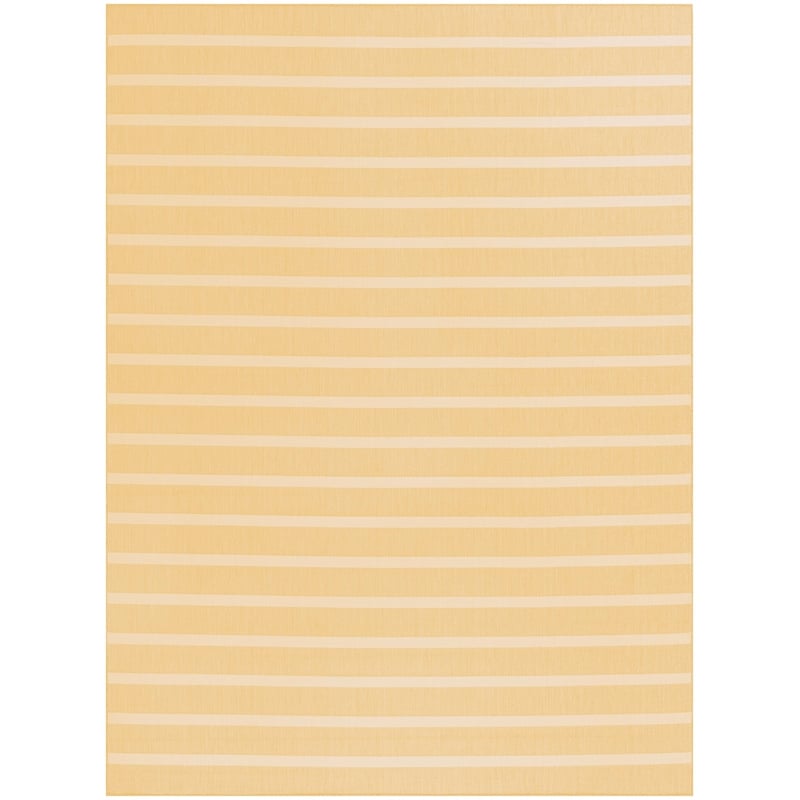 Pemberly Row Contemporary 7'x10' Fabric Yelow Ivory Area Rug