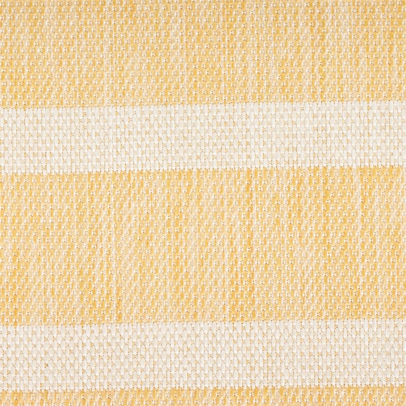 Pemberly Row Contemporary 7'x10' Fabric Yelow Ivory Area Rug