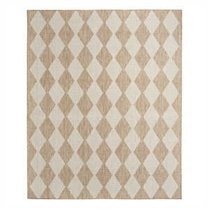 Pemberly Row Modern / Contemporary 7'x10' Jute Plush Rug in Beige