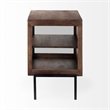 Pemberly Row 20Lx18Wx26H Medium Brown Wood with Black Metal Frame End/Side Table