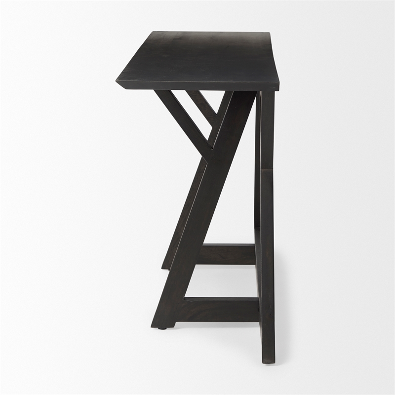 Pemberly Row Contemporary 54Lx16Wx29.5H Dark Brown Wood Console Table