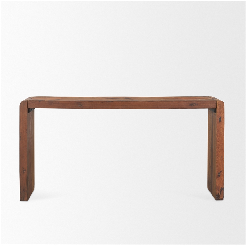 Pemberly Row Contemporary Rustic Brown Reclaimed Wood Console Table