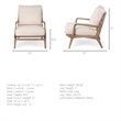 Pemberly Row Off White Fabric Seat w Wood Frame Accent Chair