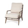 Pemberly Row Off White Fabric Seat w Wood Frame Accent Chair