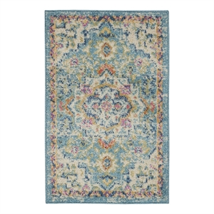 Pemberly Row 1'10&quotx2'10&quot Ivory/Light Blue Bohemian Indoor Rug
