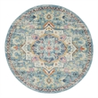 Pemberly Row 4' Round Ivory/Light Blue Bohemian Indoor Polypropylene Rug