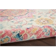 Pemberly Row Transitional 4'x6' Ivory Pink Fabric Bohemian Area Rug