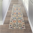 Pemberly Row 8' Runner Ivory Multicolor Fabric Bohemian Area Rug