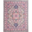 Pemberly Row Transitional 8'x10' Gray and Pink Fabric Bohemian Area Rug