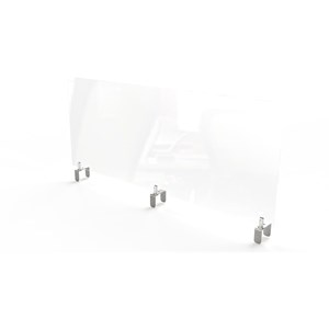 Pemberly Row Plastic 30&quotx59&quot Partition Extender with Attached Clamp in Clear