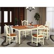 Pemberly Row Traditional 5-piece Wood Dinette Set in Buttermilk/Cherry