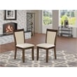 Pemberly Row Light Beige Seat and Antique Walnut Finish Chairs - Set of 2