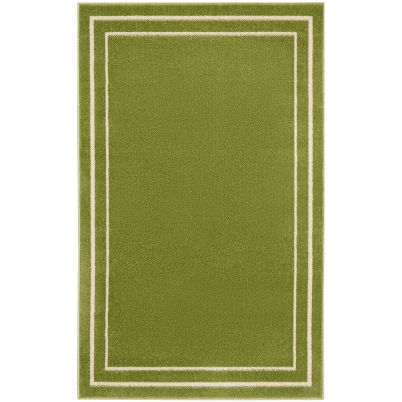 Pemberly Row 3' x 5' Green Ivory Contemporary Indoor/Outdoor Rug