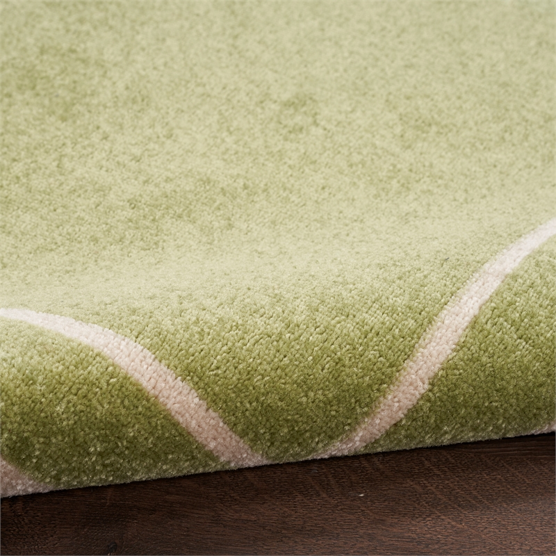 Pemberly Row 3' x 5' Green Ivory Contemporary Indoor/Outdoor Rug