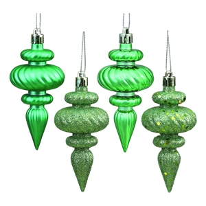 Pemberly Row Traditional 4&quot Seafoam Finial 4 Finish Asst 8/B&quotx