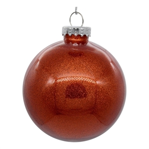 Pemberly Row Traditional 3&quot Bittersweet Glitter Clear Ball 12/Bag