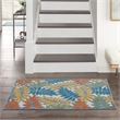 Pemberly Row Contemporary 3'x 5' Multicolor Fabric Tropical Area Rug