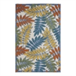 Pemberly Row Contemporary 3'x 5' Multicolor Fabric Tropical Area Rug