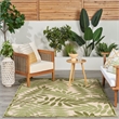 Pemberly Row Contemporary 6'x 9' Ivory Green Fabric Outdoor Area Rug