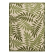 Pemberly Row Contemporary 6'x 9' Ivory Green Fabric Outdoor Area Rug