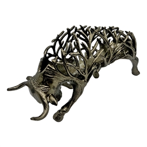 Pemberly Row Decorative Handmade Aluminum Modern Abstract Bull Sculpture Bronze