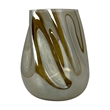 Pemberly Row 10-inch Tall Decorative Handmade Glass Modern Flower Vase in Gold