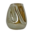 Pemberly Row 10-inch Tall Decorative Handmade Glass Modern Flower Vase in Gold
