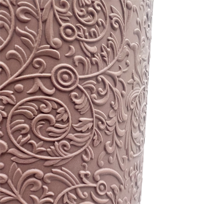 Pemberly Row 12-inch Tall Modern Ceramic Flower Vase in Pink