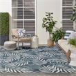 Pemberly Row Contemporary Home 10'x 14' Navy Tropical-pattern Area Rug