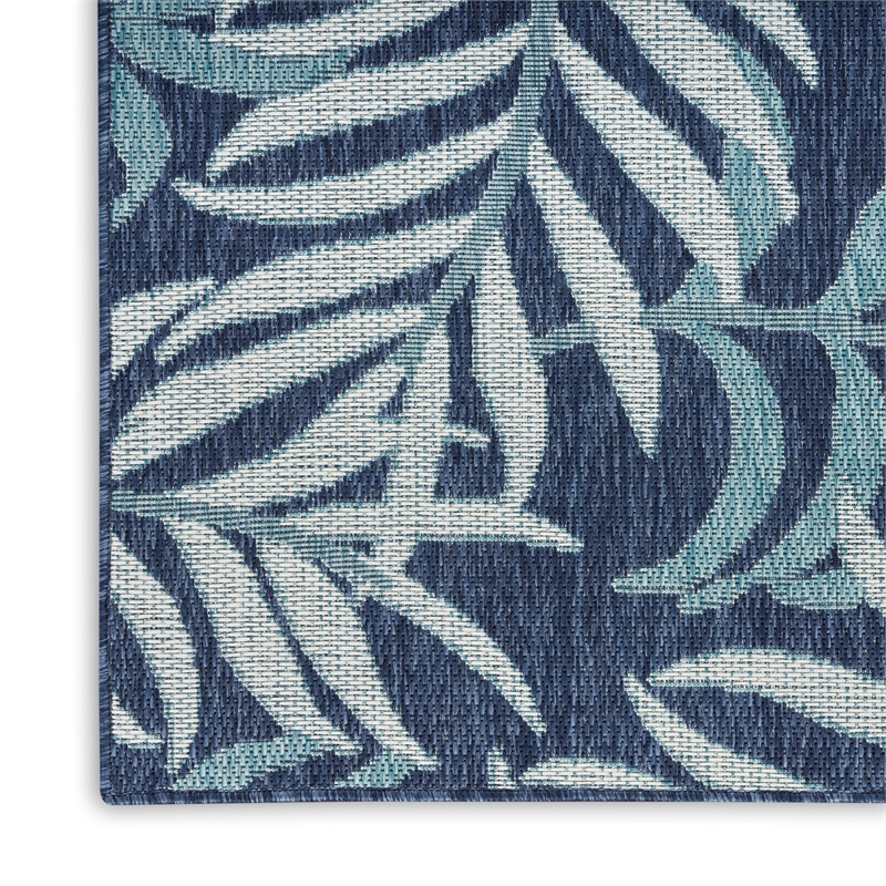 Pemberly Row Contemporary Home 10'x 14' Navy Tropical-pattern Area Rug