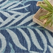 Pemberly Row Contemporary Home 10'x 14' Navy Tropical-pattern Area Rug