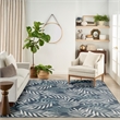 Pemberly Row Contemporary Home 10'x 14' Navy Tropical-pattern Area Rug