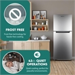 Pemberly Row 10cf Top Freezer Refrigerator 24in Frost Free Quiet 43dB 110V