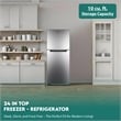 Pemberly Row 10cf Top Freezer Refrigerator 24in Frost Free Quiet 43dB 110V