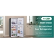 Pemberly Row 10cf Top Freezer Refrigerator 24in Frost Free Quiet 43dB 110V