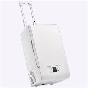 Pemberly Row Rolling Fridge-Freezer Portable Casters Retractable Handle 0.7cf