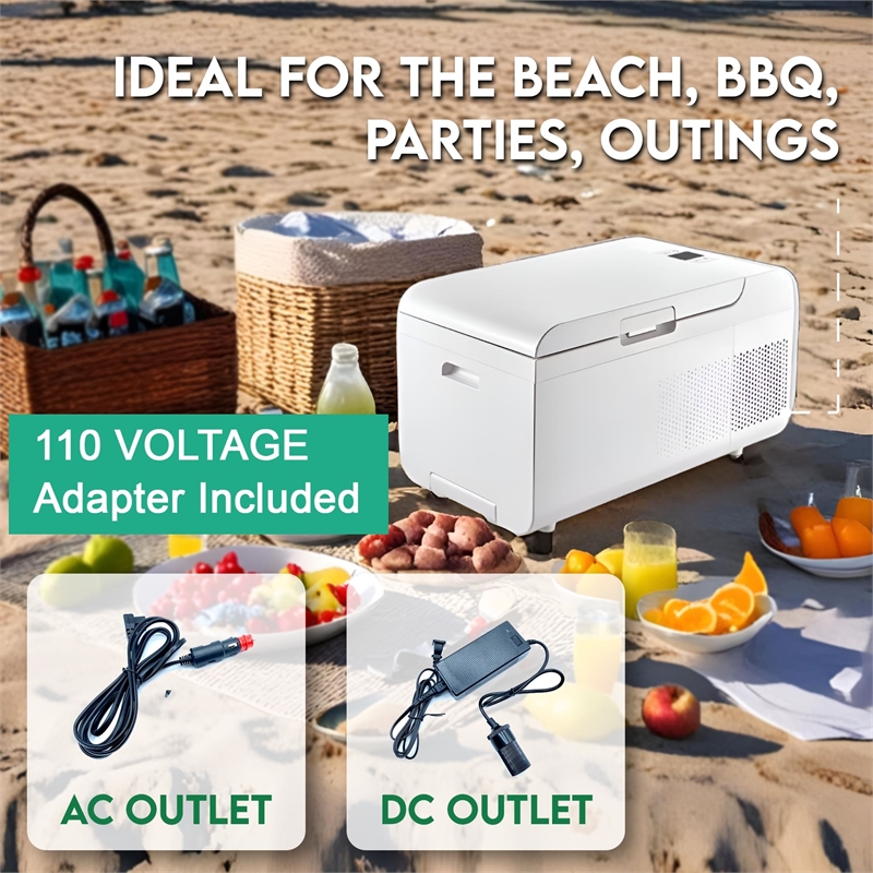 Pemberly Row Rolling Fridge-Freezer Portable Casters Retractable Handle 0.7cf