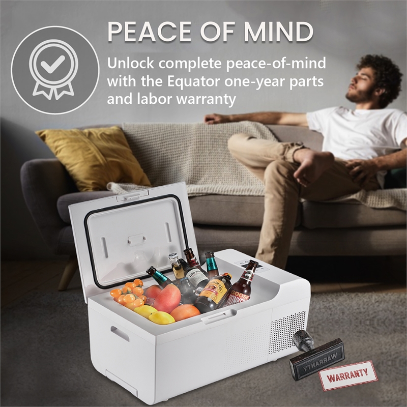 Pemberly Row Rolling Fridge-Freezer Portable Casters Retractable Handle 0.7cf